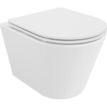 MEXEN/S - Rico Závěsná WC mísa Rimless Tornado včetně sedátka s slow slim, duroplast, bílá lesk 30720300T