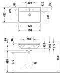 DURAVIT - D-Neo Umyvadlo 65x44 cm, bez otvoru pro baterii, bílá 2366650060