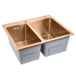 REA - Ocelový dřez Toby BRUSH COPPER bez kuchyňské baterie ZLE-06416