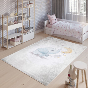 DumDekorace Dětský koberec s motivem slona s měsícem