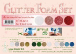 LEANE Speciální pěnová guma na výrobu květin A4 Glitter červené tóny ks