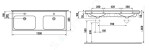 Cubito Dvojumyvadlo 1300x485 mm, se 2 otvory pro baterie, Jika Perla, bílá H8144201001041