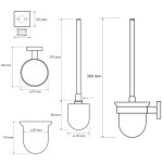 SAPHO - X-SQUARE WC štětka závěsná, mléčné sklo, chrom XQ301