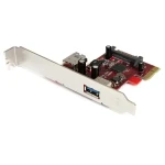 StarTech PCIe karta USB 3.0 1x interní + 1x externí port červená / Řadič / PCIe / USB 3.2 Gen 1 / 2 porty (PEXUSB3S11)