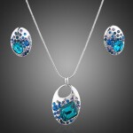 Souprava náhrdelníku a náušnic Swarovski Elements Acqua, Světle modrá 37 cm + 3 cm (prodloužení)