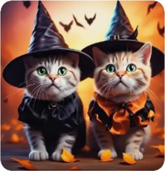 NORIMPEX Diamantové malování Kočičí Halloween