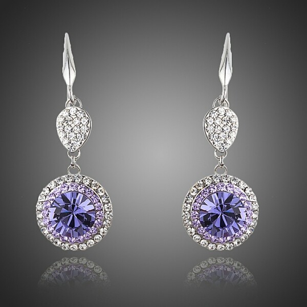 Náušnice Swarovski Elements Luciana, Fialová