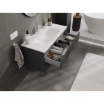 MEXEN/S - Rivel koupelnová skříňka 100 cm s umyvadlem Vela, 2 zásuvky, reliéf , grafit mat/bílá mat - 91A20-10047-2-BFF66-W23M0 91A20-10047-2-BFF66-W23M01