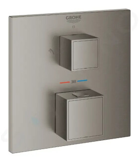 GROHE - Grohtherm Cube Termostatická baterie pod omítku pro 2 spotřebiče, kartáčovaný Hard Graphite 24154AL0