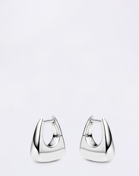 Maria Black Tote Huggie Silver PAIR Silver