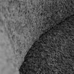 Židle jídelní, šedá látka, kovové nohy, broušená nerez.