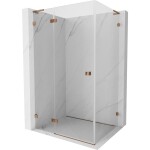 MEXEN/S - Lunar L sprchový kout dveře křídlové levá 90 x 80, transparent, růžové zlato 834L-090-080-60-00-L