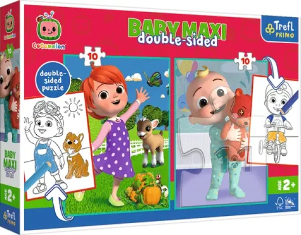 Trefl - Puzzle - Oboustranné puzzle Cocomelon: Veselý den s přáteli BABY MAXI