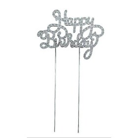 Dortisimo Zápich do dortu kovový stříbrný Happy Birthday