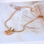 Ocelový náramek Daisy Gold - čtyřlístek, chirurgická ocel, Zlatá 18 cm + 3,5 cm (prodloužení)