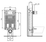 IDEAL STANDARD - ProSys Předstěnová odlehčená instalace ProSys 120 M pro závěsné WC R009767