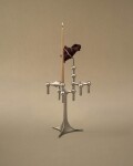 Stoff Nagel Designový svícen STOFF Nagel Stand Brushed Chrome, stříbrná barva, kov