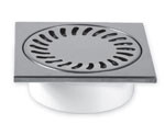 MIDAS Podlahová vpusť - přímá D50/55, celonerezový rámeček 150x150 mm, mřížka SUN p1642