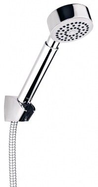 CERSANIT - Sprchová souprava s bodovým držákem ATON, 1 funkční, průměr ruční sprchy 8cm, kovová hadice dlouhá 150cm, s bodovým držákem a montážní sadou S951-024