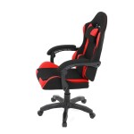 Herní křeslo, synchronní mechanismus, černá a červená látka, plast. kříž