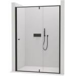 CERANO - Sprchové pivotové dveře Santini L/P - 6 mm - černá matná, transparentní sklo - 140x195 CER-428779