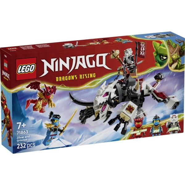 71863 LEGO® NINJAGO Zilvar na draku Grimtaku; monster hračky s 3 minifigurami