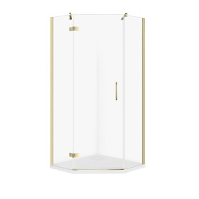 CERSANIT - Sada C305: kout JOTA pětiúhelník levý, zlato 80x80x195 + TAKO SLIM bílá VIR S601-363