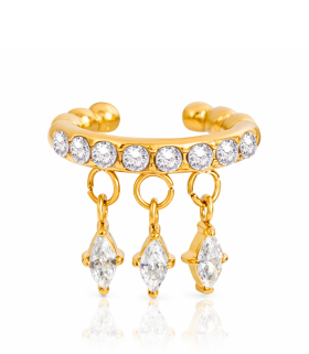 ELENYS Lumia – pozlacená ear cuff náušnice 18K žluté zlato