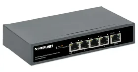 Intellinet Switch 5-port Gigabit High PoE / 4x PoE 802.3bt / 65W / PD uplink / montáž na zeď (561808)