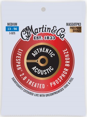 Martin Authentic Lifespan 2.0 92/8 Phosphor Bronze Medium - 3 Packs