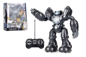 Robot Blast RC plast 2,4 GHz 30cm na ovládání na baterie se zvukem,světlem černý v krabici 30x37cm