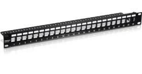 TRENDnet TC-KP24S černý / Patch panel / 24x Keystone / stíněný / 19" / 1U (TC-KP24S)