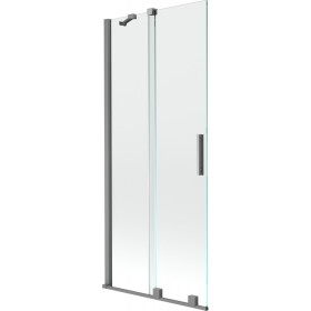MEXEN/S - Velar dvoukřídlá posuvná vanová zástěna 80 x 150, transparent, grafit metal 896-080-000-01-95