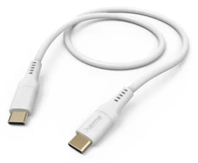 Hama Flexible USB-C bílá / Nabíjecí a datový kabel / USB-C / 1,5 m / 480 Mbit/s (201577)