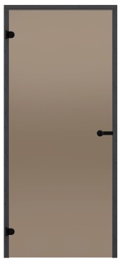 Dveře do sauny HARVIA 7x19, bronzové 690x1890 mm, borovice, černý rám CD71901BLL