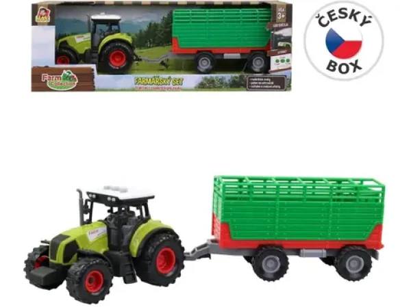 MaDe 07212 Traktor s přívěsem, se zvukem a světlem