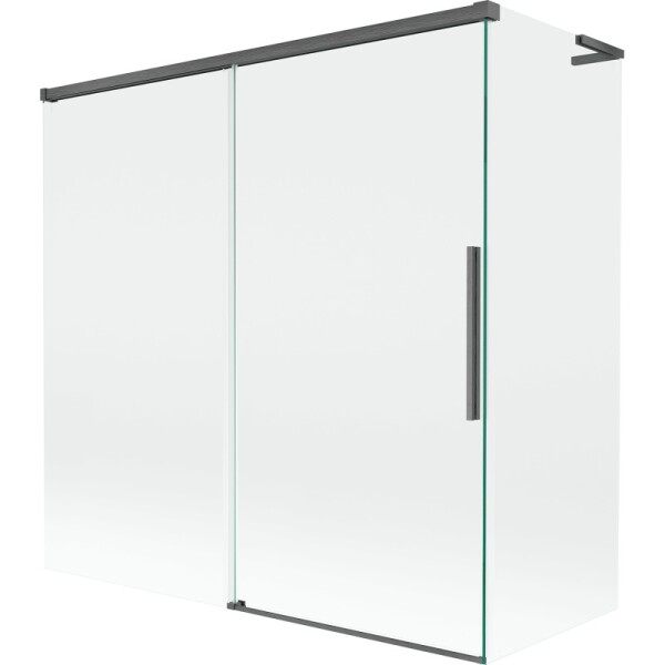 MEXEN/S - Rox L vanová zástěna 2-křídlová posuvná 160 + 75 x 150, transparent, grafit kartáčovaná 8C9L-160-075-66-00