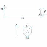 REA - Kulaté sprchové rameno JS-9021 40cm Chrome REA-P6400