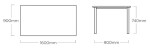 KETTLER CUBIC / KETTALUX jídelní hliníkový stůl 160x90 cm - antracit / antracit