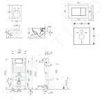 Kielle Set předstěnové instalace, klozetu Subway sedátka softclose, CeramicPlus, tlačítko Gemini lll, lesklá bílá SANI11AK3104