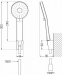 MEXEN/S - Axel R40 vanová baterie s příšlušenstvím, chrom 7383R40-00