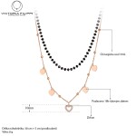 Ocelový dvojitý náhrdelník Iva - chirurgická ocel, srdíčko, Zlatá 38 cm + 5 cm (prodloužení)