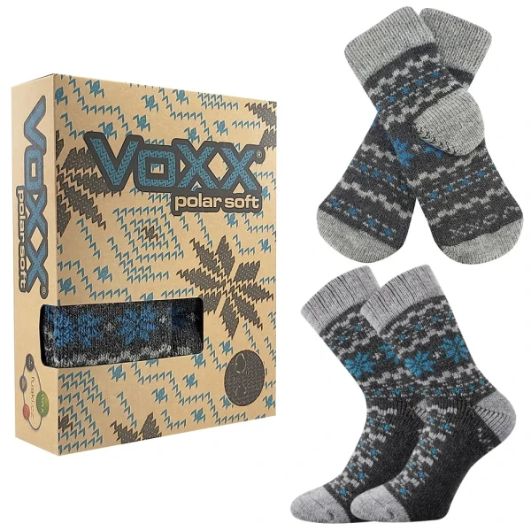 VOXX Sada zimních ponožek a pletených palčáků TRONDELAG SET s ionty stříbra ANTRACITOVÉ MELÉ 35-38 117560