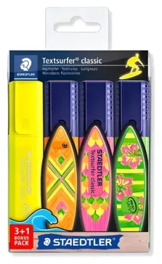Staedtler Textsurfer Classic / Zvýrazňovač / sada 4 ks (3+1) / mix barev / šíře stopy 1–5 mm (364 SWP4P)
