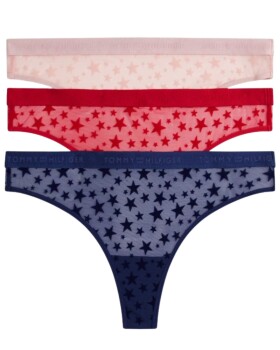 Dámská tanga Tommy Hilfiger UW06135 3 ks VÁNOCE