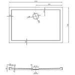 MEXEN - Flow sprchová vanička obdélníková slim 95 x 110, bílá lesk 46R109511