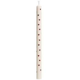 Ib Laursen Svíčka Brown Hearts 20 cm, hnědá barva, vosk