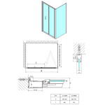 POLYSAN - EASY BLACK sprchové dveře skládací 900, čiré sklo EL1990B