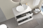 CERANO - Koupelnová skříňka Carole - bílá matná + deska pod umyvadlo z lit. mramoru Elanys - 12 mm - bílá matná - 60x49,2x46 CER-679340