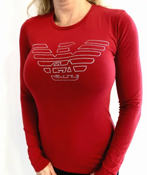 Dámské triko Emporio Armani 163229 0A232 Christmas Eagle červená